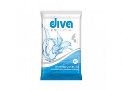 Салфетки влажные очищающие Diva универсальные 20 шт.