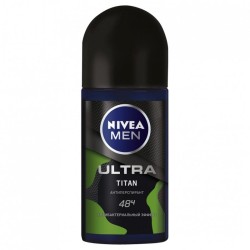 Дезодорант-антиперспирант для мужчин, Nivea (Нивея) 50 мл Мен Ультра титан антибактериальный эффект 48 часов шариковый